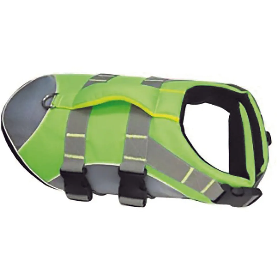 seacurity-hundeschwimmweste-neon-gr-n-mit-leine-und-griff image 1